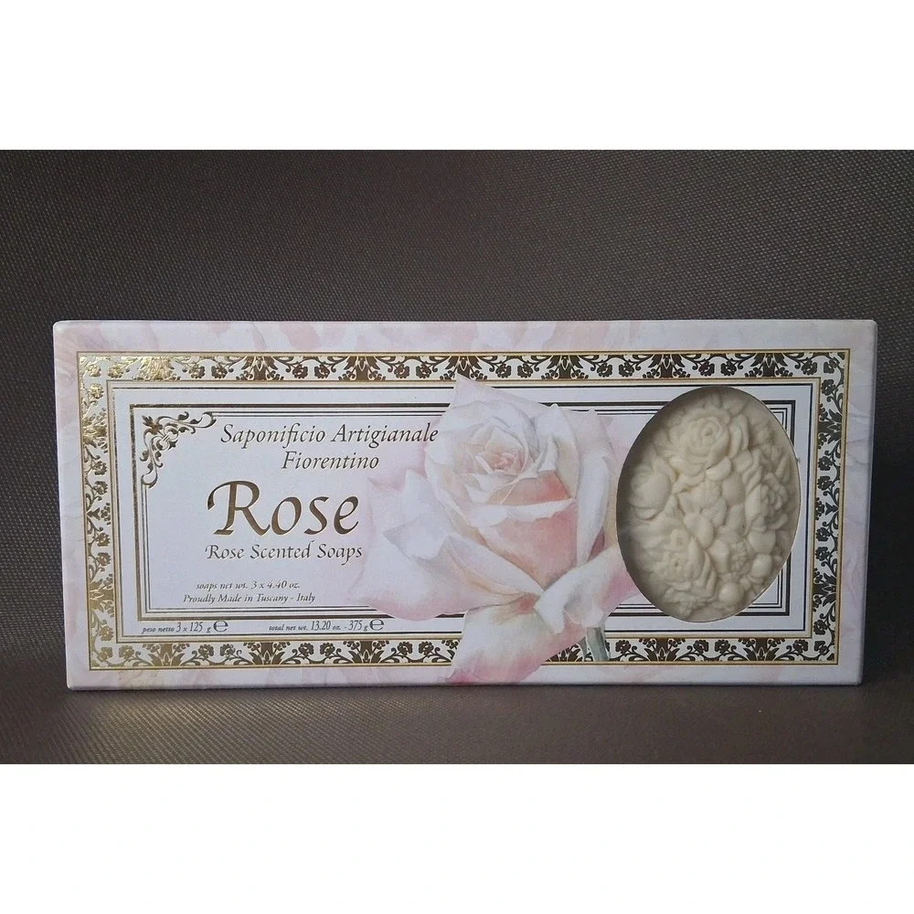 Saponificio Artigianale Fiorentino Rose Bar Soap 13.2oz Handmade In Italy Sealed